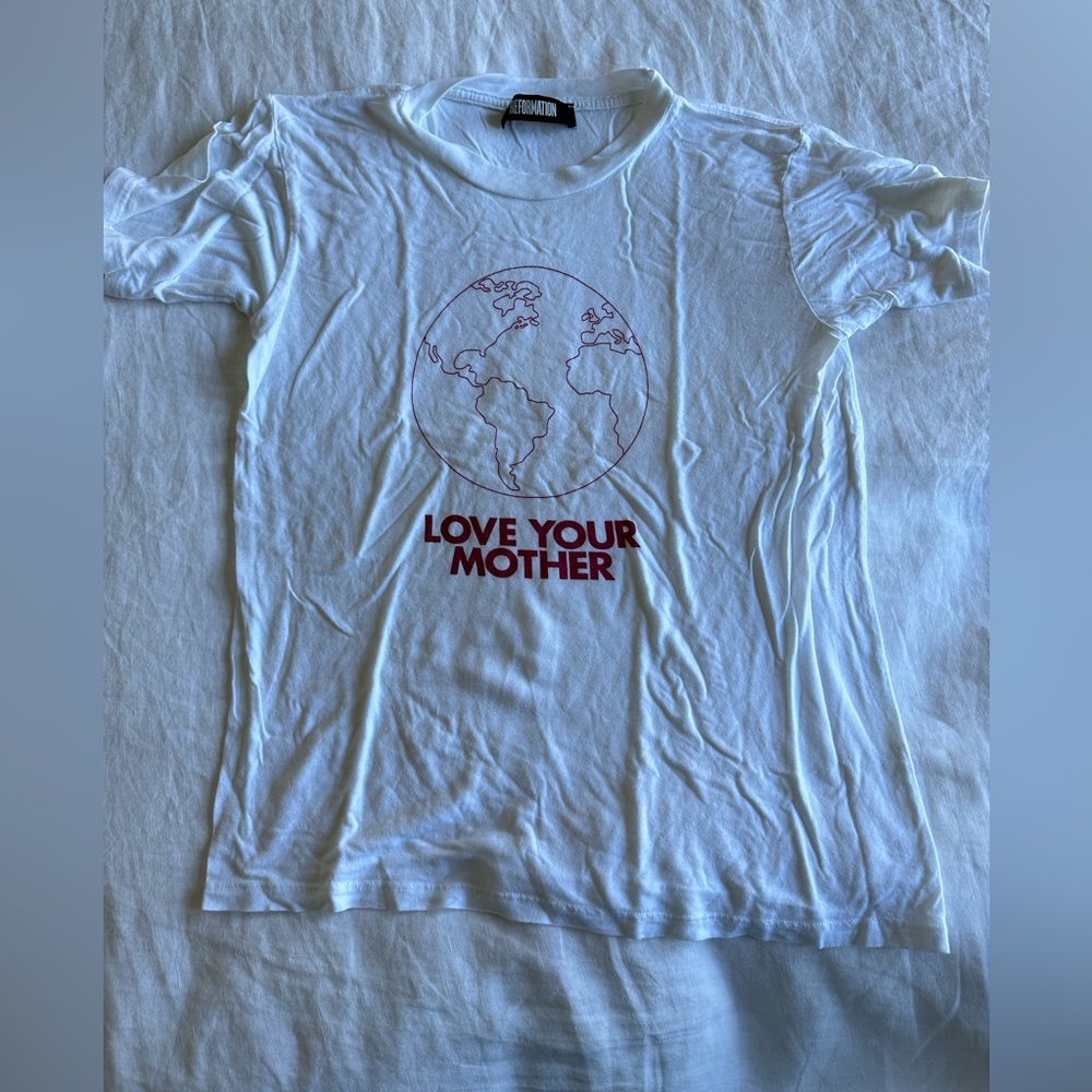 Reformation white tee size M